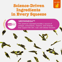 Zesty Paws Omega Cat Mousse avec algue, soutien potentiel à la peau et au pelage.