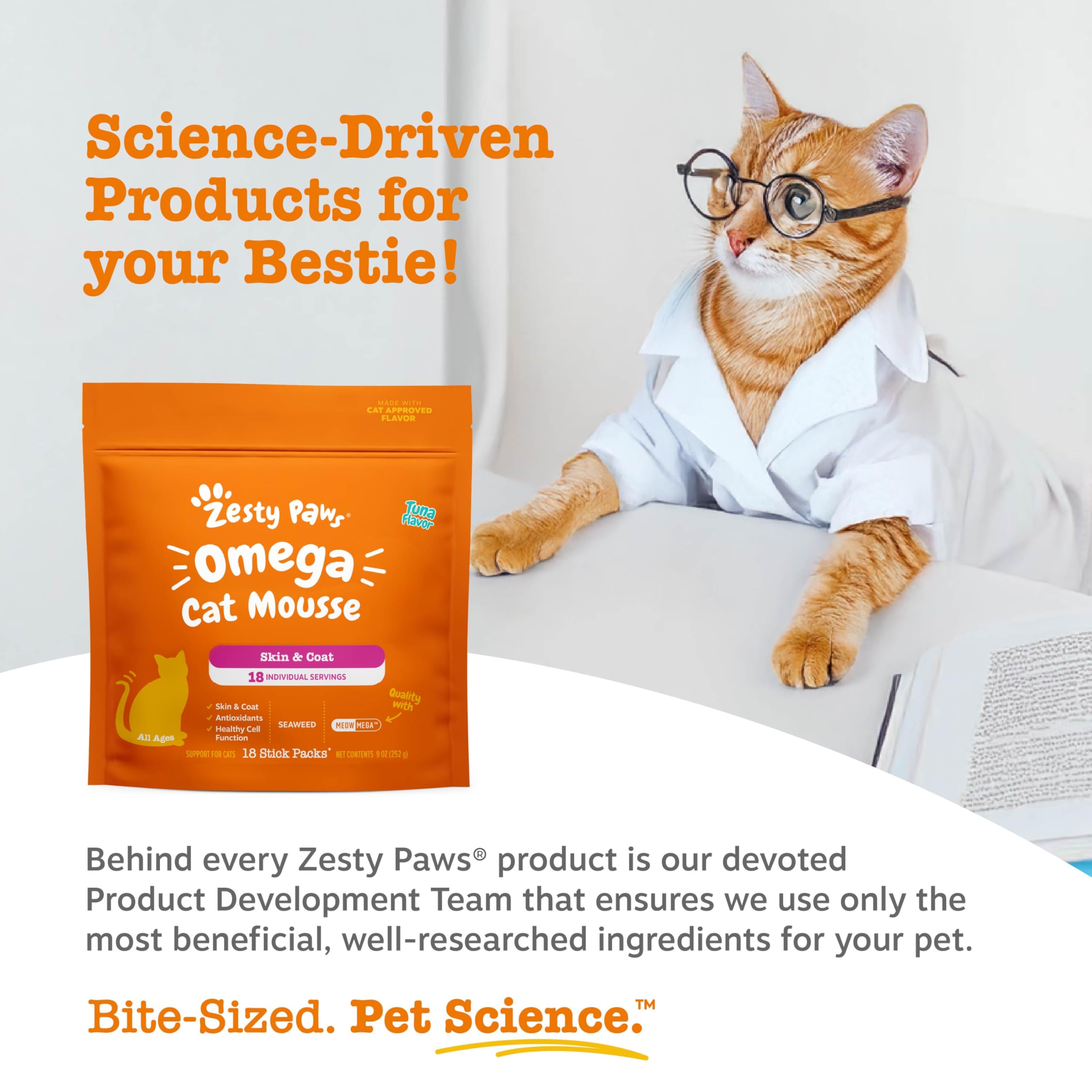 Conditionnement 18 unités de Zesty Paws Mousse, préparation pour routine régulière.