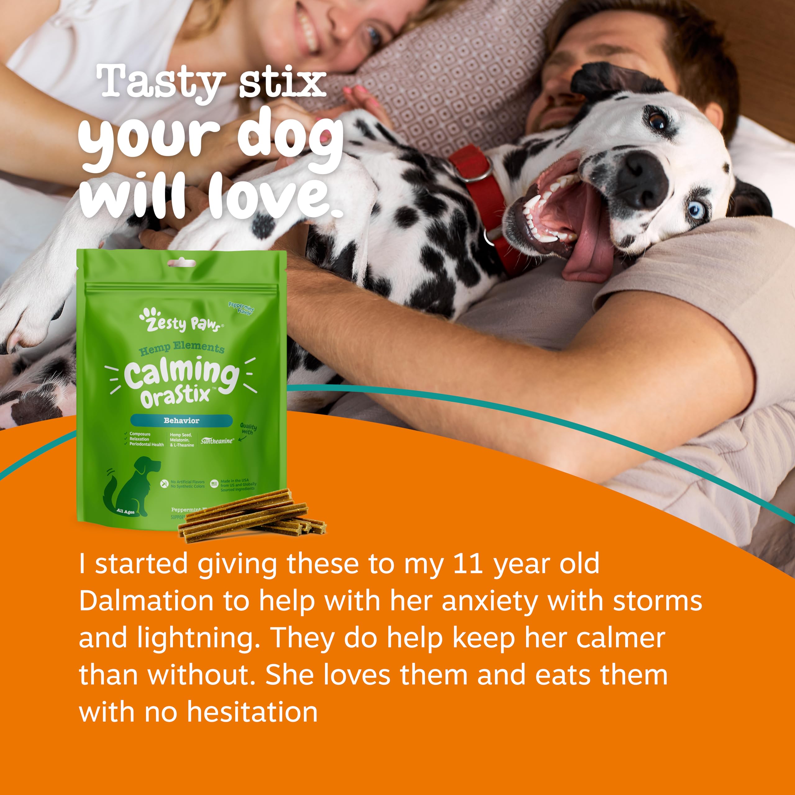 OraStix melatonine-pour-chiens: peut favoriser le repos et la détente nocturne.