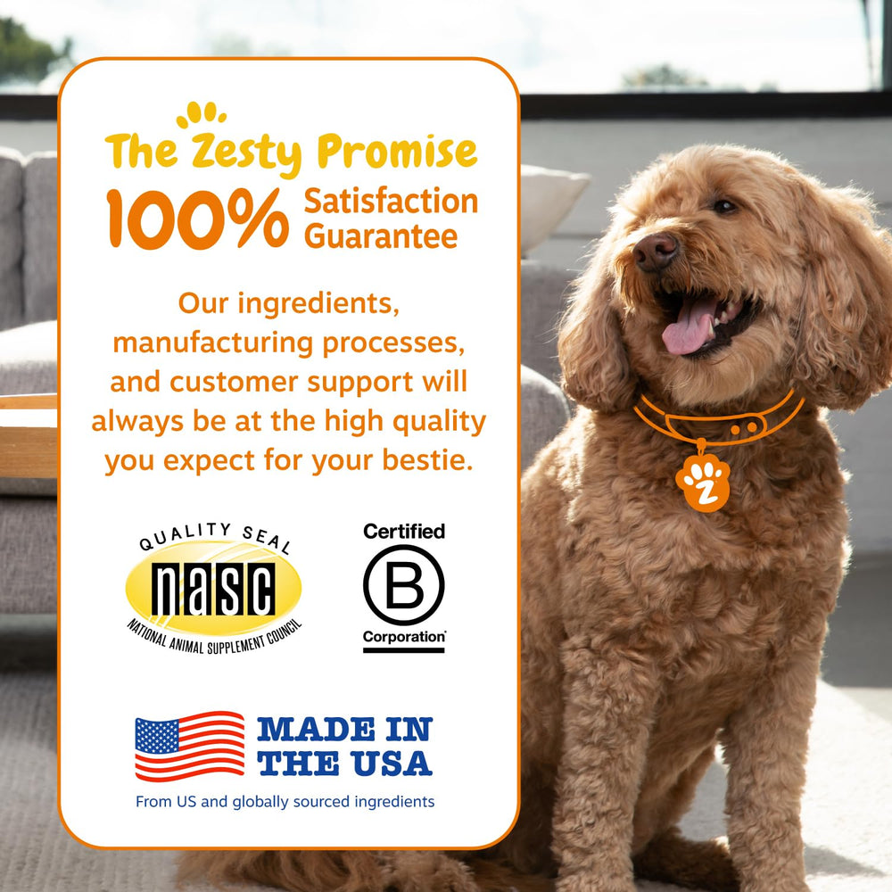 Zesty Paws Probiotics chien systeme immunitaire – soutien potentiel pour la défense naturelle.