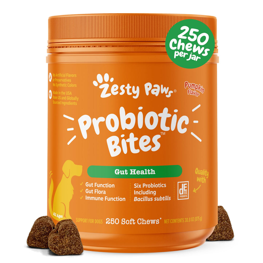 Zesty Paws Probiotiques chien bouteille – soutien potentiel à la digestion