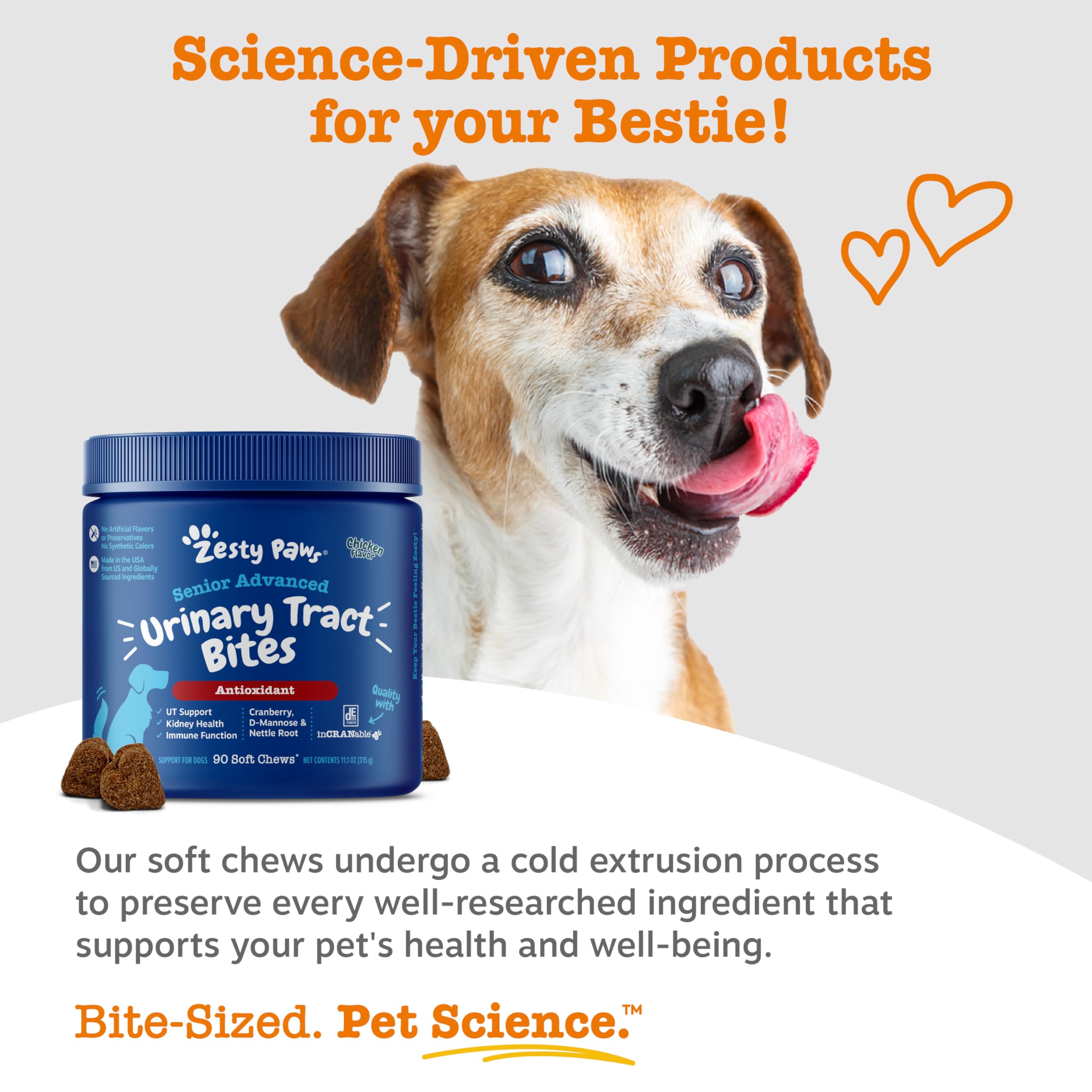 Emballage pratique Zesty Paws pour les voyages avec chiens seniors.