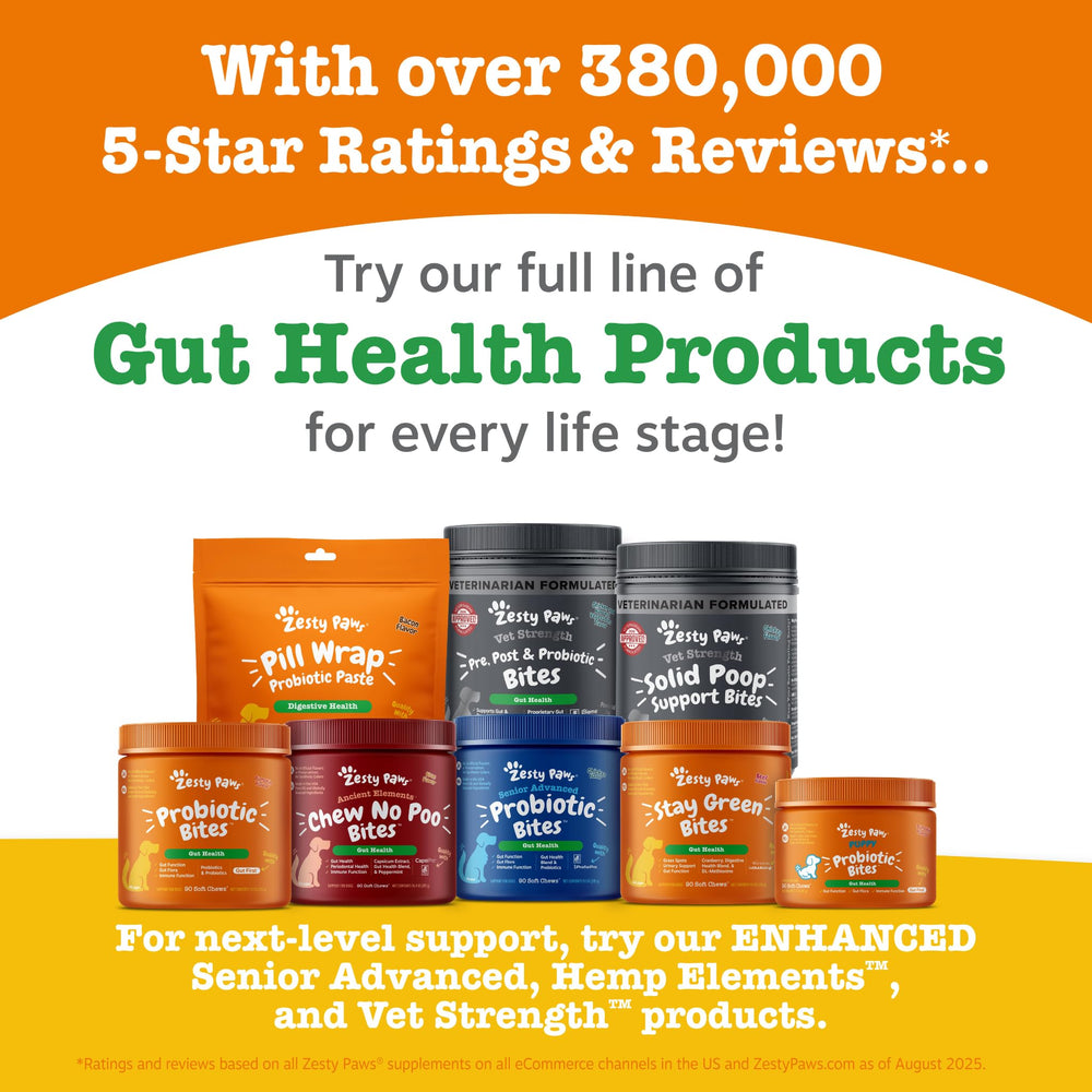 Soutien immunitaire potentiel avec Zesty Paws, routine quotidienne simple.