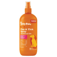 Zesty Paws Spray Puces et Tiques pour chiens – élimine puces et tiques potentiellement.