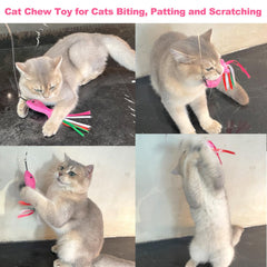 Jouet poisson rose ZeyZoo rempli d'herbe à chat, favorise le jeu.