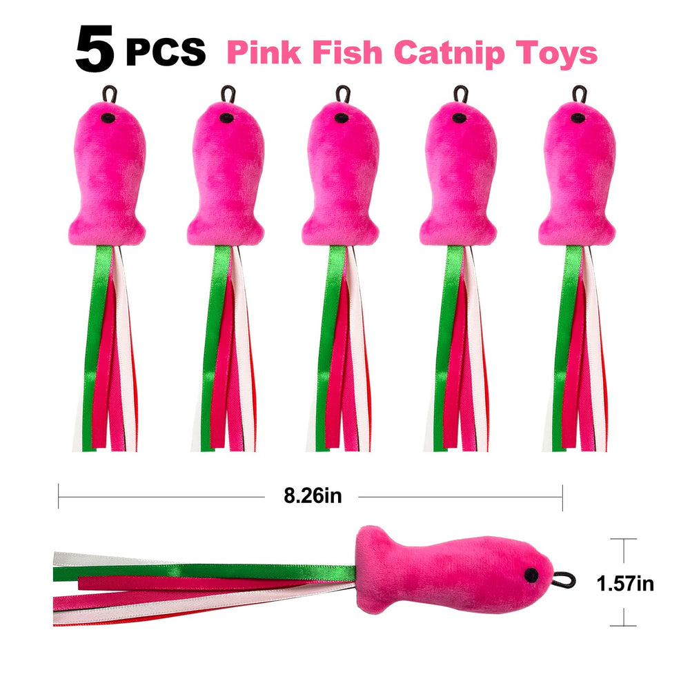 Poisson rose ZeyZoo avec ruban, parfait pour des poursuites.