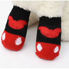 Chaussettes anti-glissantes ZGWANSUI cœur rose gardent les pattes propres et au chaud.