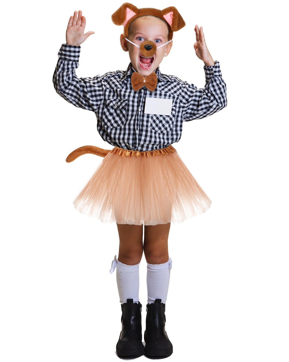 Zhanmai Chiot – tutu brun, jupe douce pour transformer rapidement l'apparence.