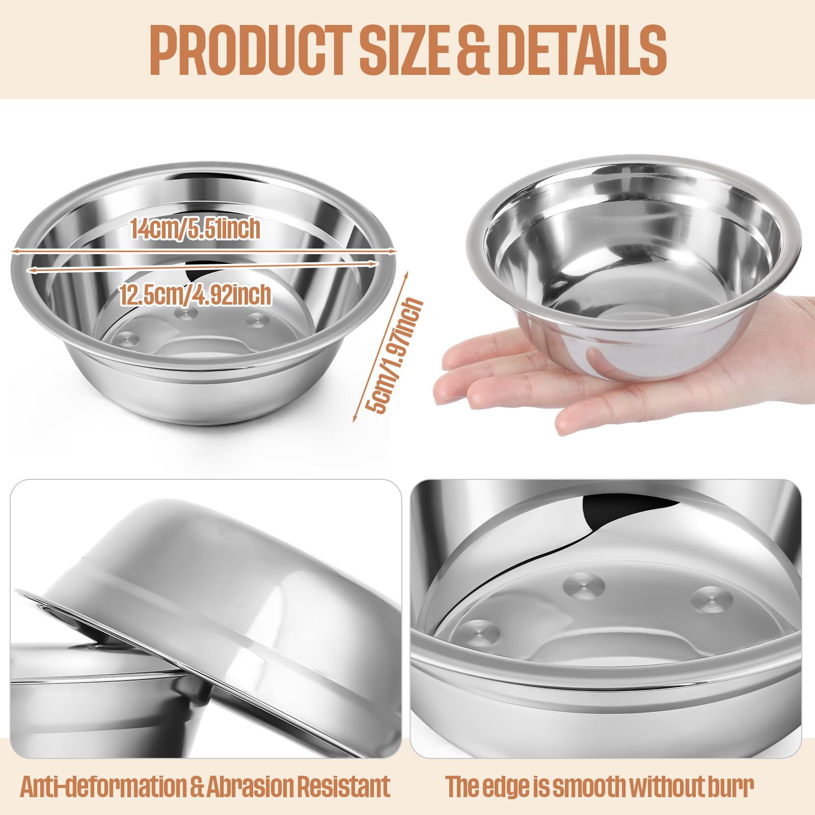 Ensemble Zhehao de 30 bols en inox pour cage et chenil.