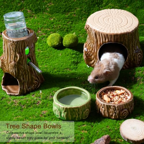 Bol Zhilishu eau hamster ceramique, pratique avec gourde et entretien facile.