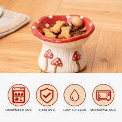 Bol ZHIYUEJING chat design mignon champignon ceramique durable facile a nettoyer