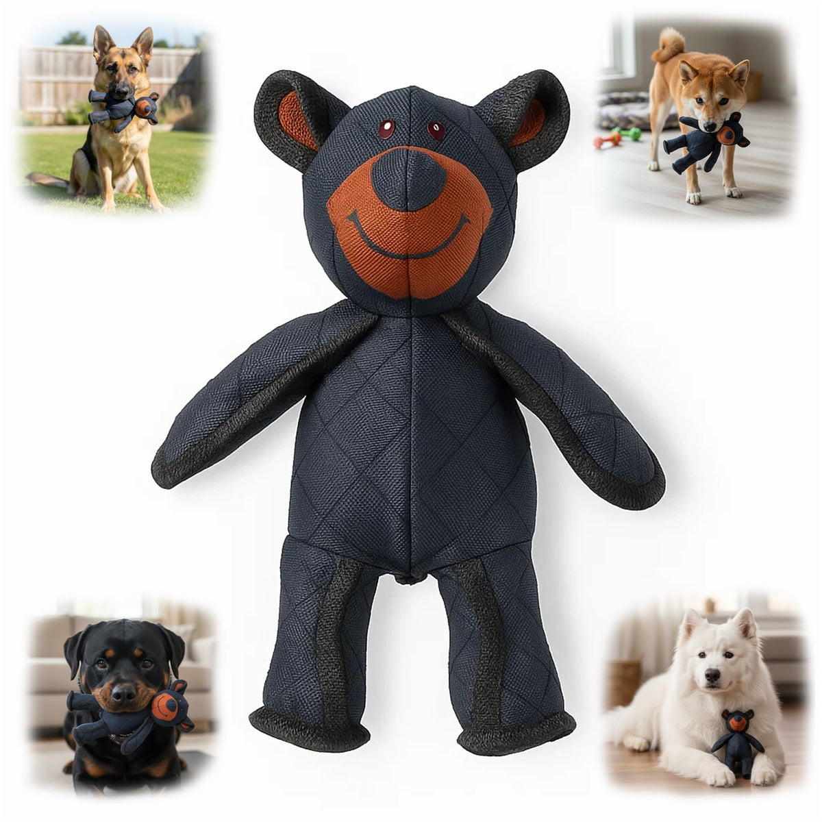 Peluche ours indestructible bleu sombre de ZHLKHIOP, idéal pour des câlins durables.