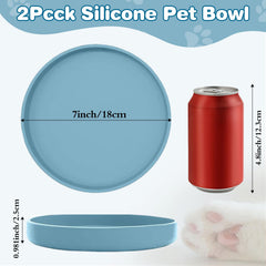 ZHYEEDAA ensemble deux assiettes silicone chat 7 pouces bleu frais