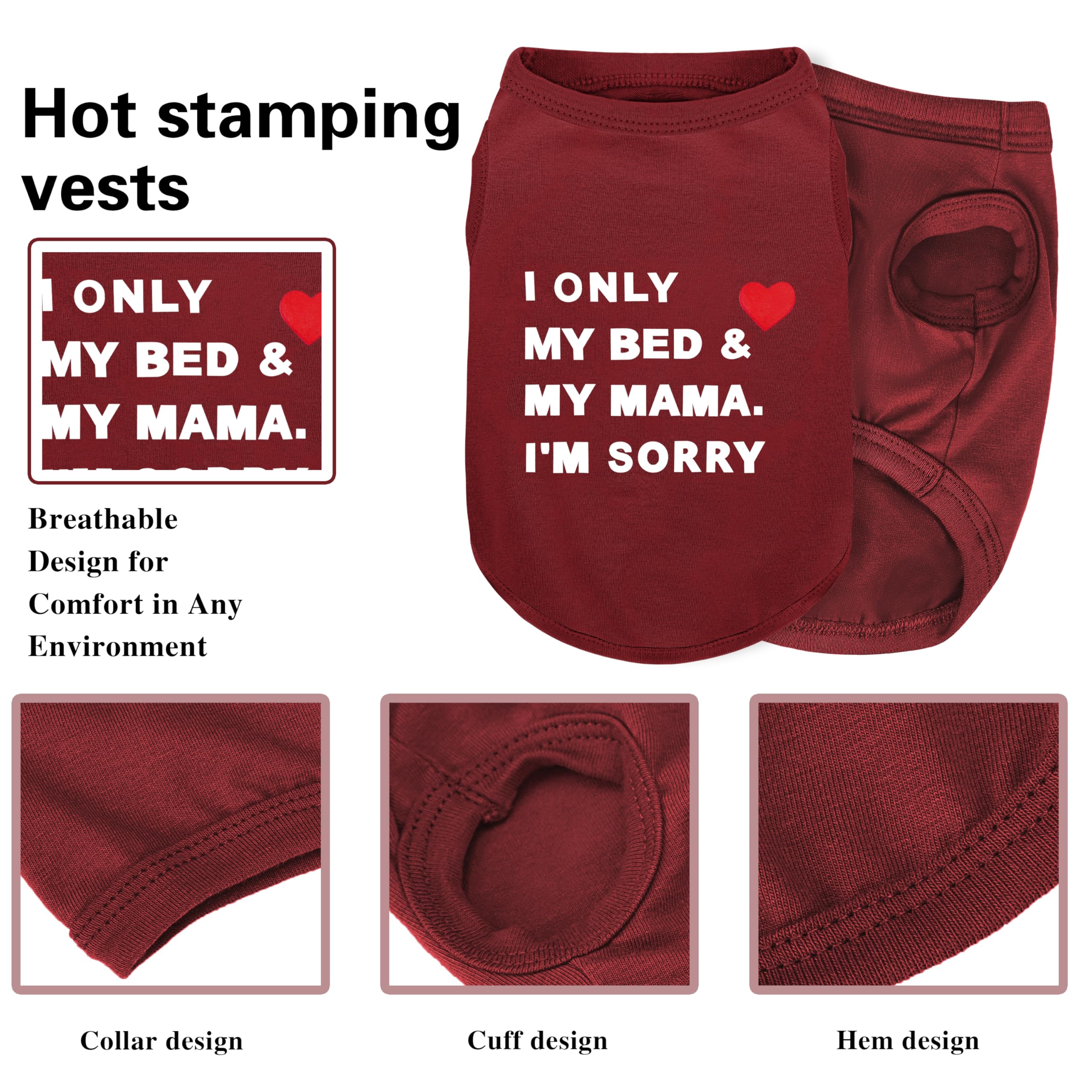 T-shirt Ziagaop pour chien en coton imprimé kaki, facile à entretenir.