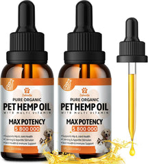 ZiehooGe huile de chanvre pour chiens et chats, flacon-pipette pratique pour une administration facile.