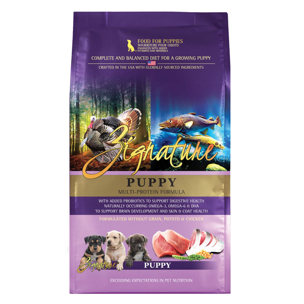 Zignature Formule chiot sac-4lb-avant: présentation claire pour l'achat.