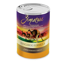 Zignature Kangourou, étiquette nutritionnelle visible, option pour chiens sensibles.