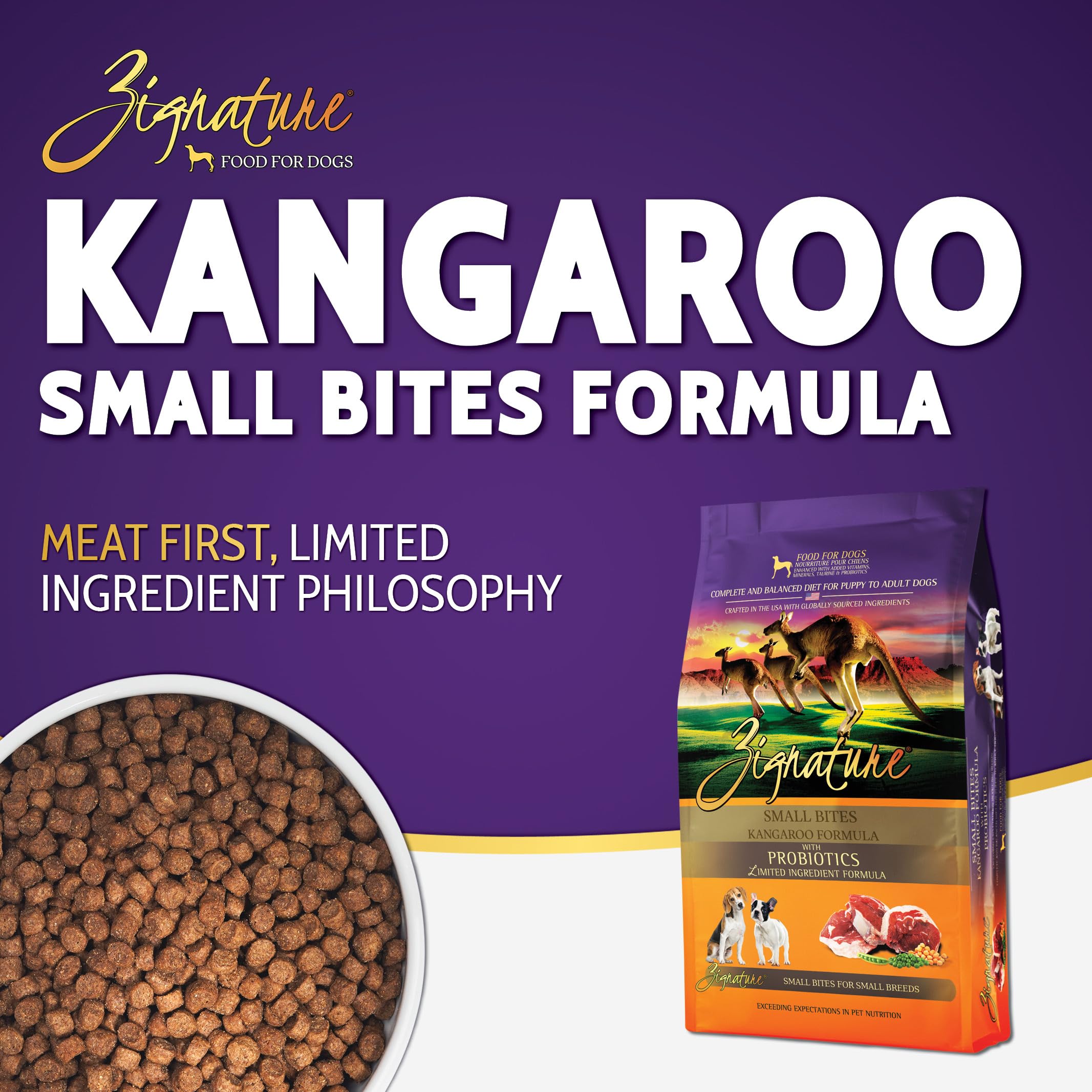 Zignature Kangourou: ingrédients limités faciles à digérer.