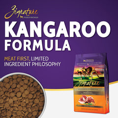 Zignature Kangourou petites bouchées, texture adaptée pour chiens sensibles.
