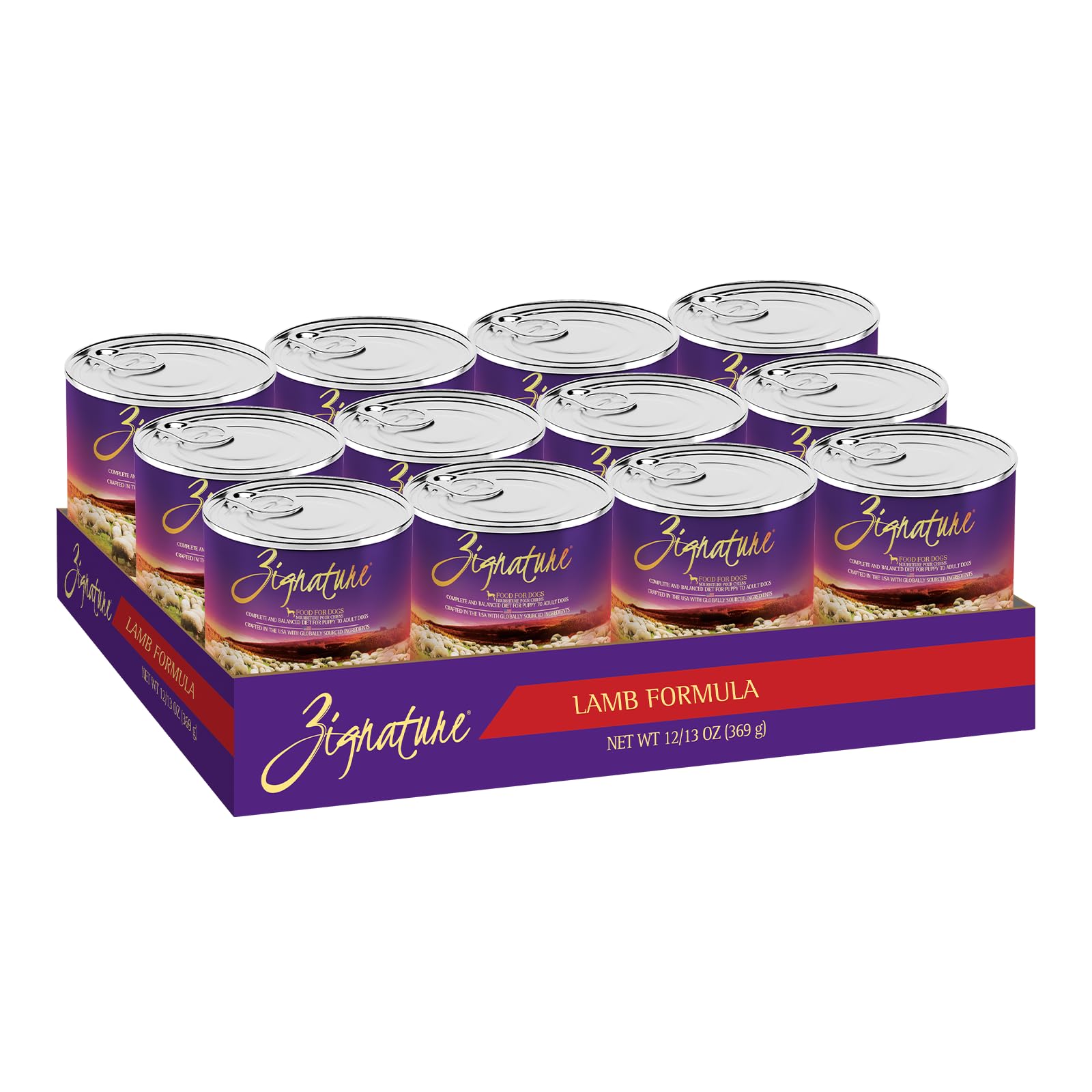 Zignature Lamb, boîte 13oz, agneau de haute qualité pour chiens