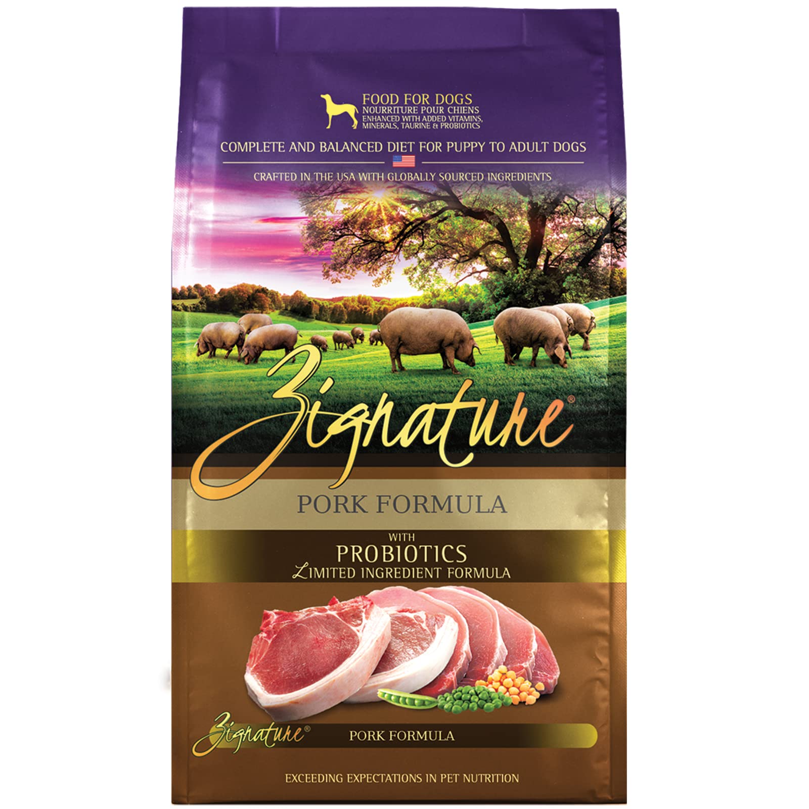 Nourriture Zignature au porc – croquettes savoureuses pour chiens
