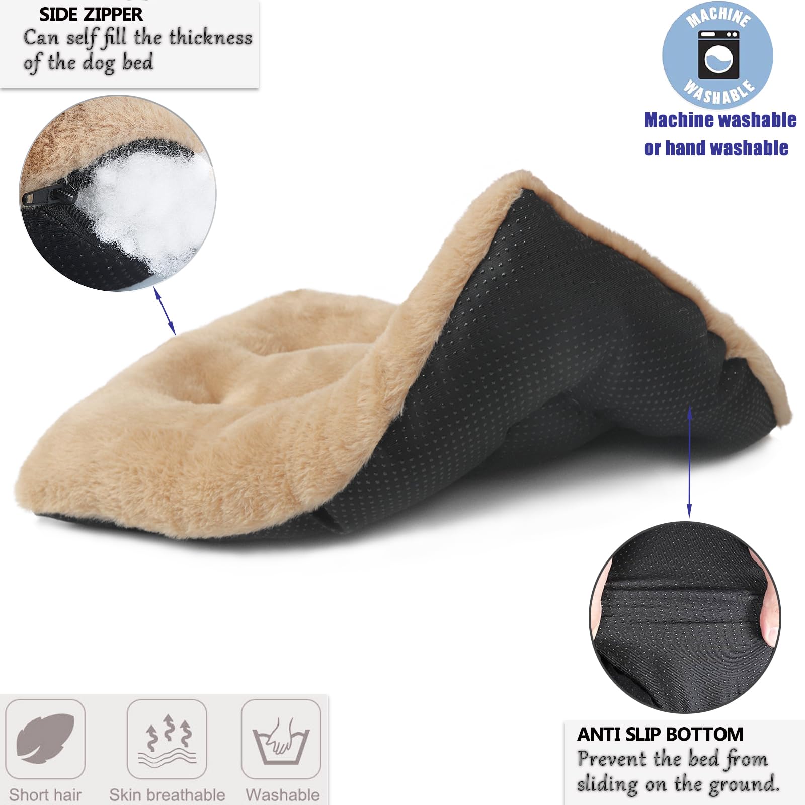 Fond antidérapant Zihapgpzp: stabilité pour lit-chiot 18x12