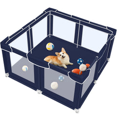 Zikopomi enclos-chien 50x50 pouces avec fond, offre un espace sûr pour les jeux.
