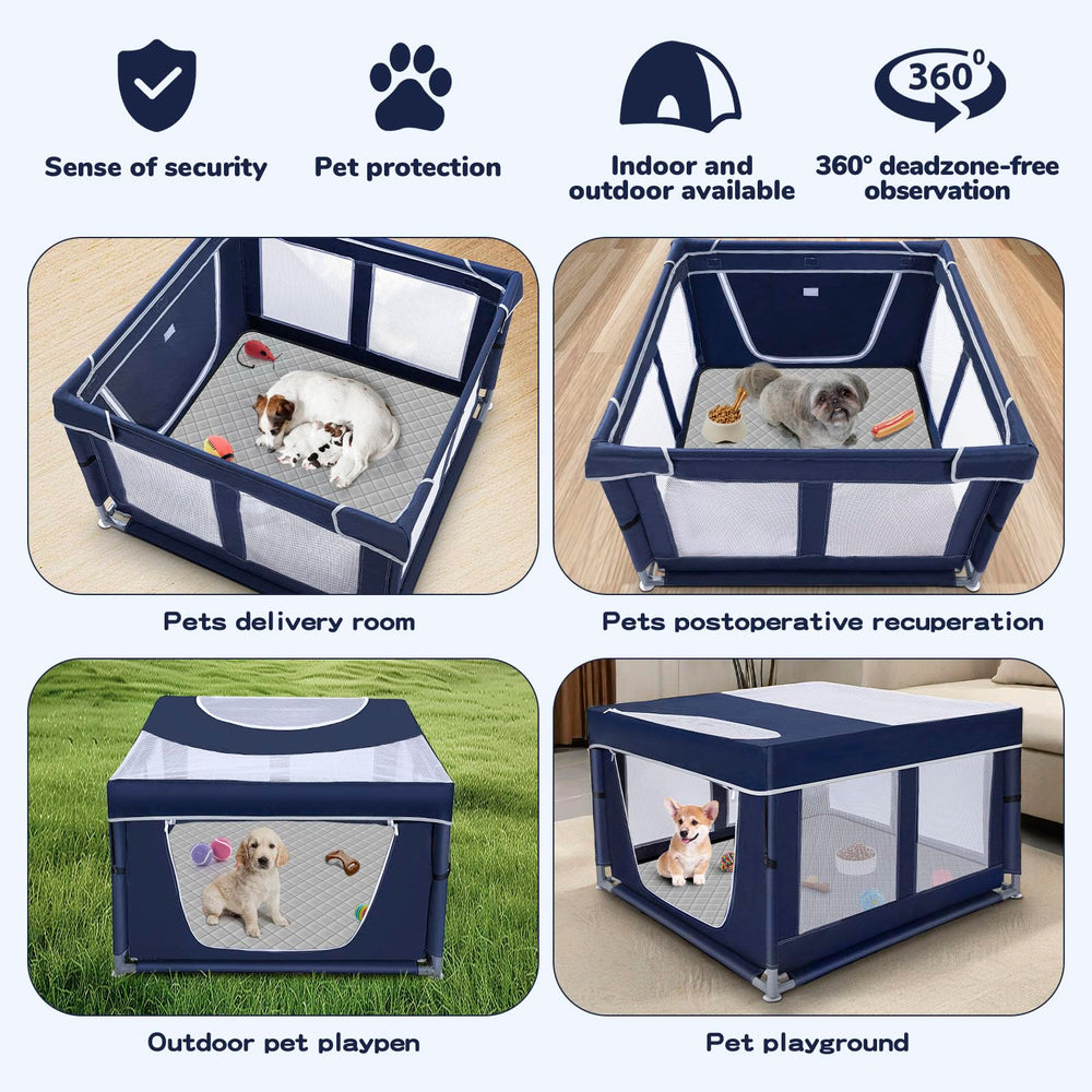 Zikopomi parc chien 42x42 pour usage domestique et jeu sûr