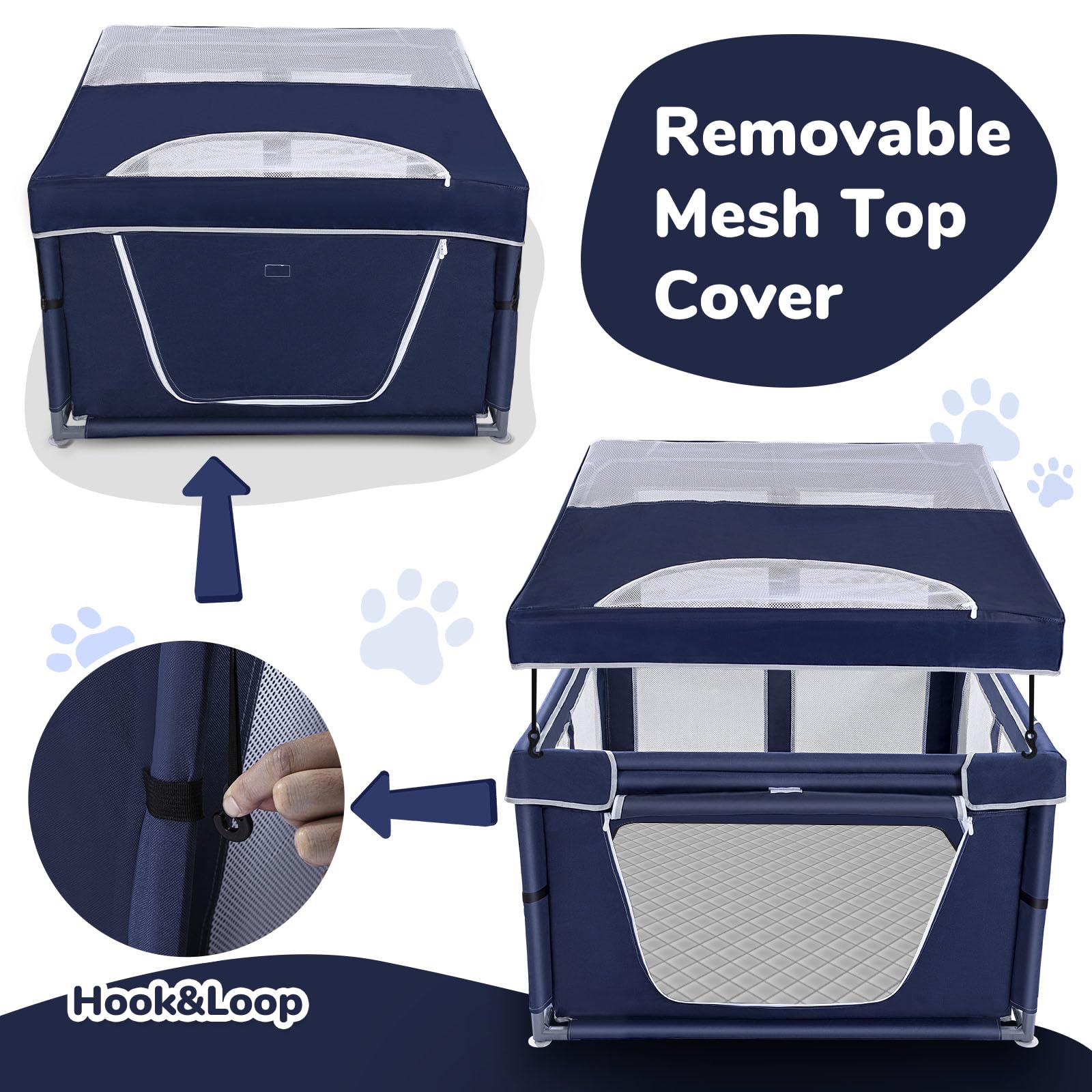 Zikopomi parc chien 600d oxford résistant durable pour usage quotidien