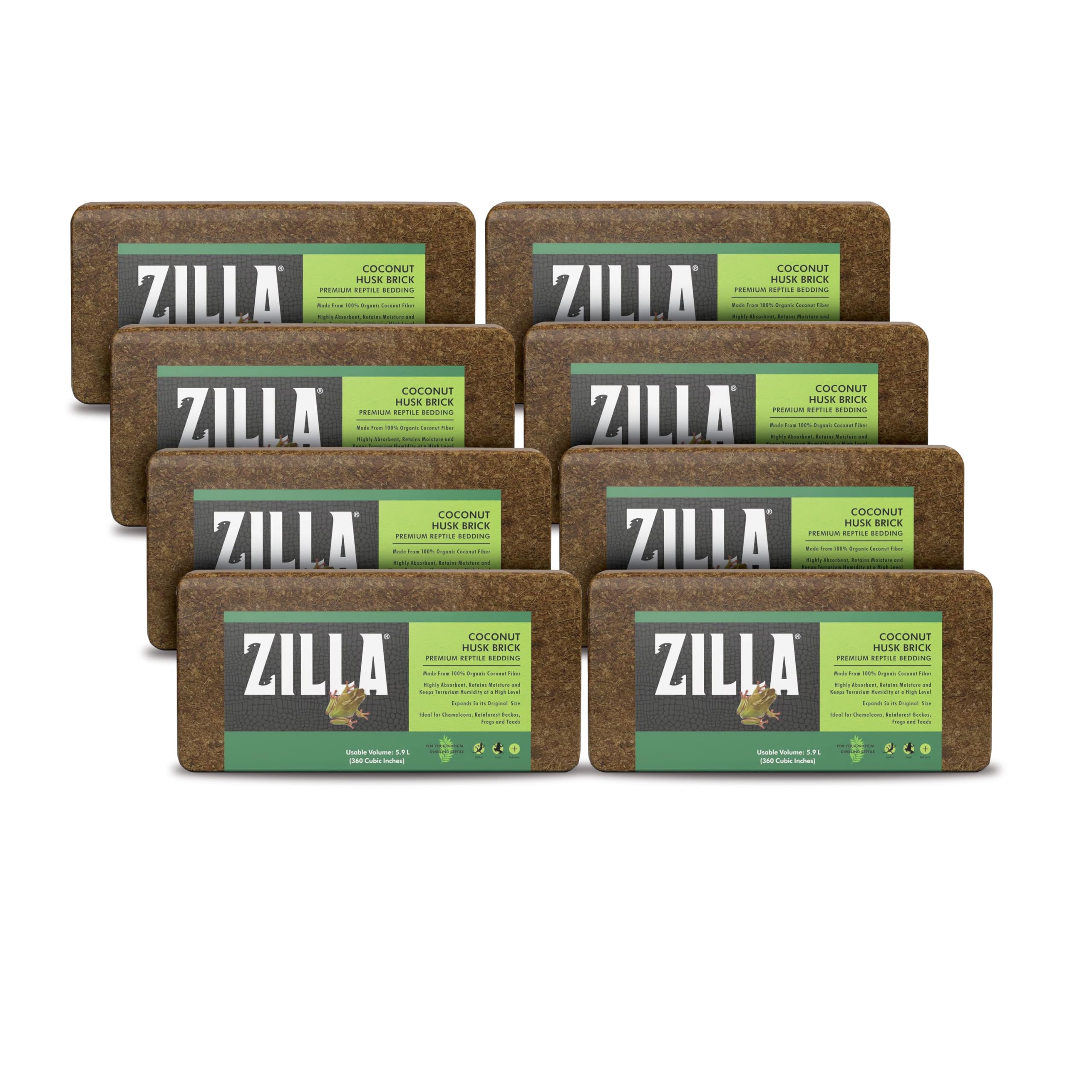 Brique Zilla en fibre de coco, emballage comprimé prête à expansion dans le terrarium.