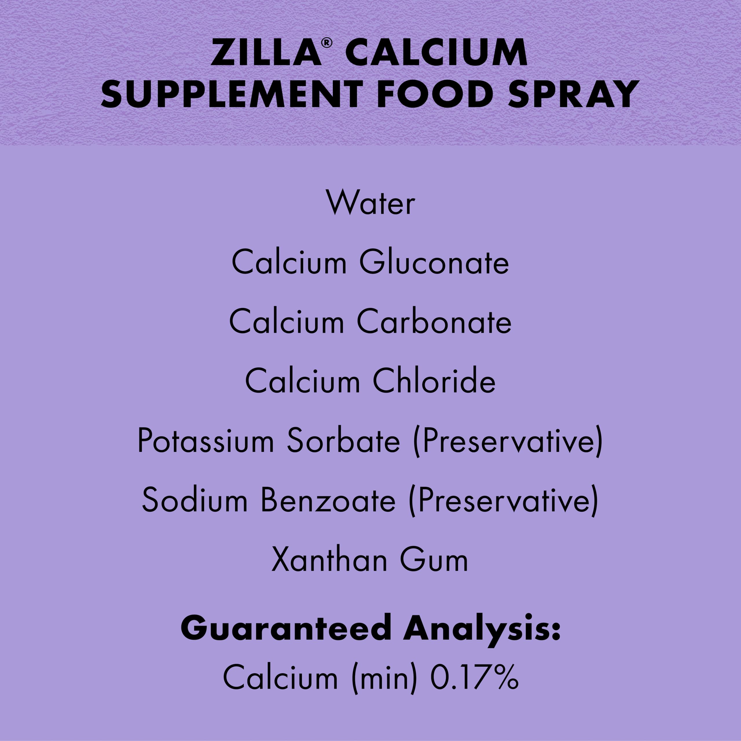 Gouttes directement dans la bouche pour cas extrêmes, Zilla Calcium Spray.
