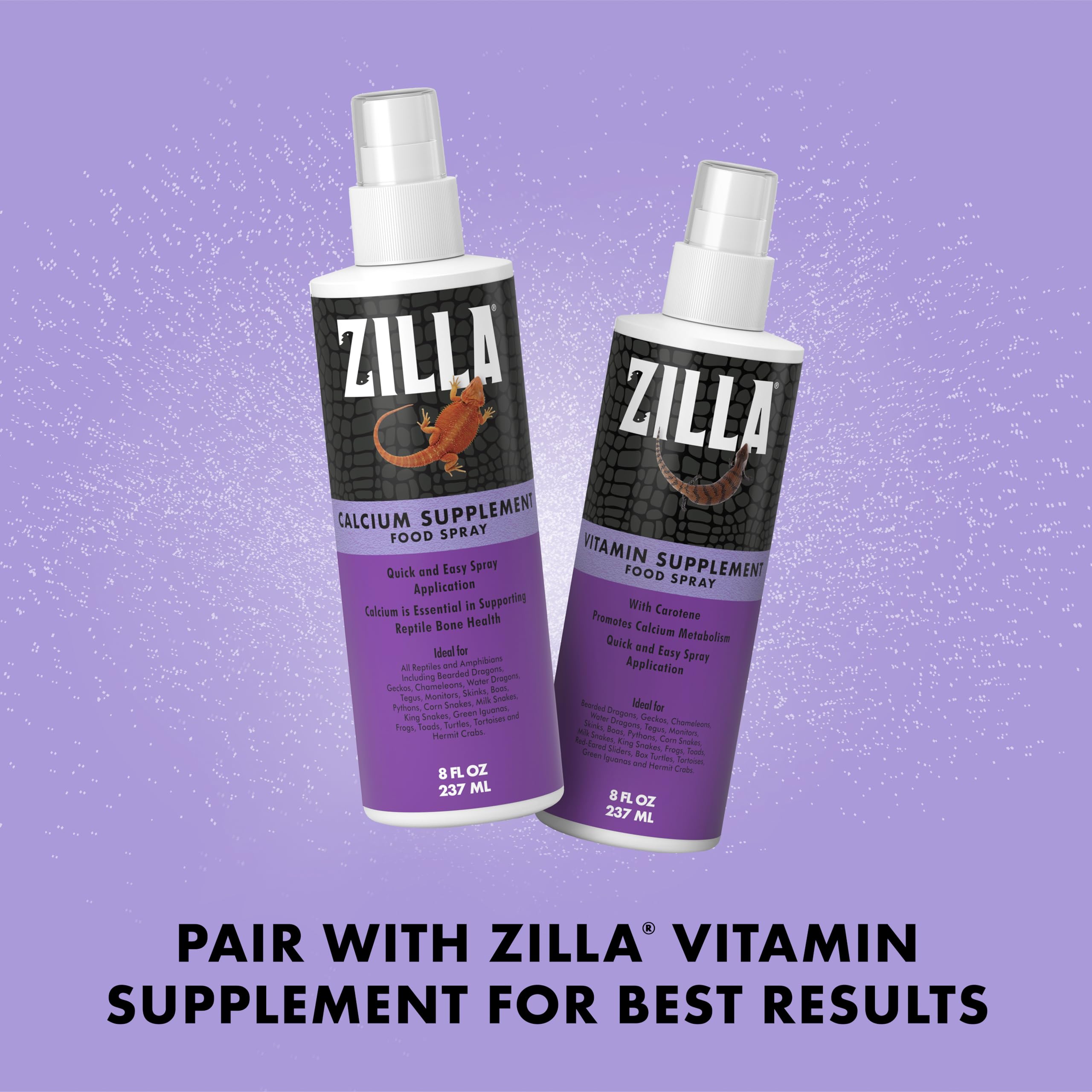 Pulvériser directement sur l’aliment, Zilla Calcium Spray pratique.