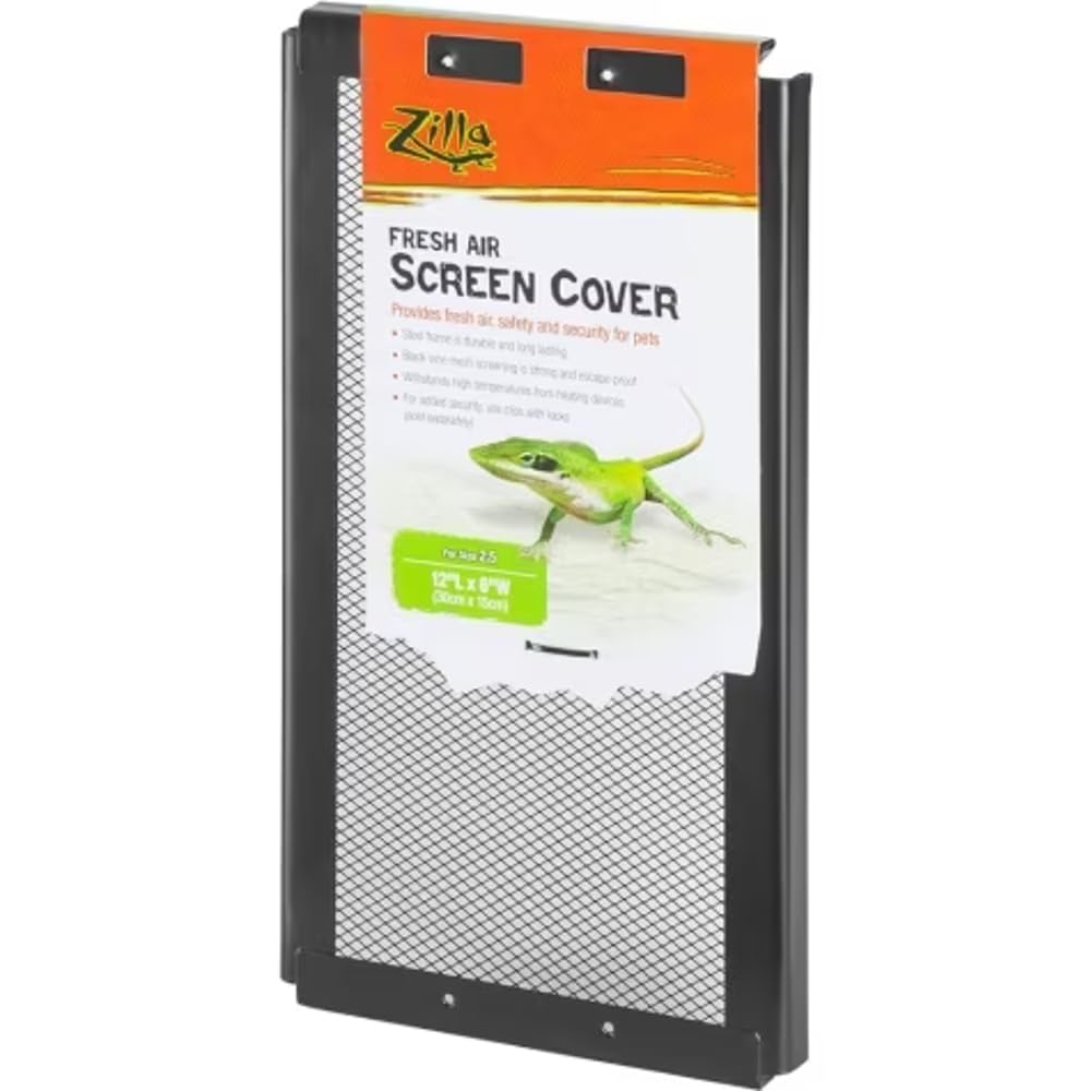 Couvercle métallique Zilla pour terrarium 12x6, maillage robuste et ventilation efficace.