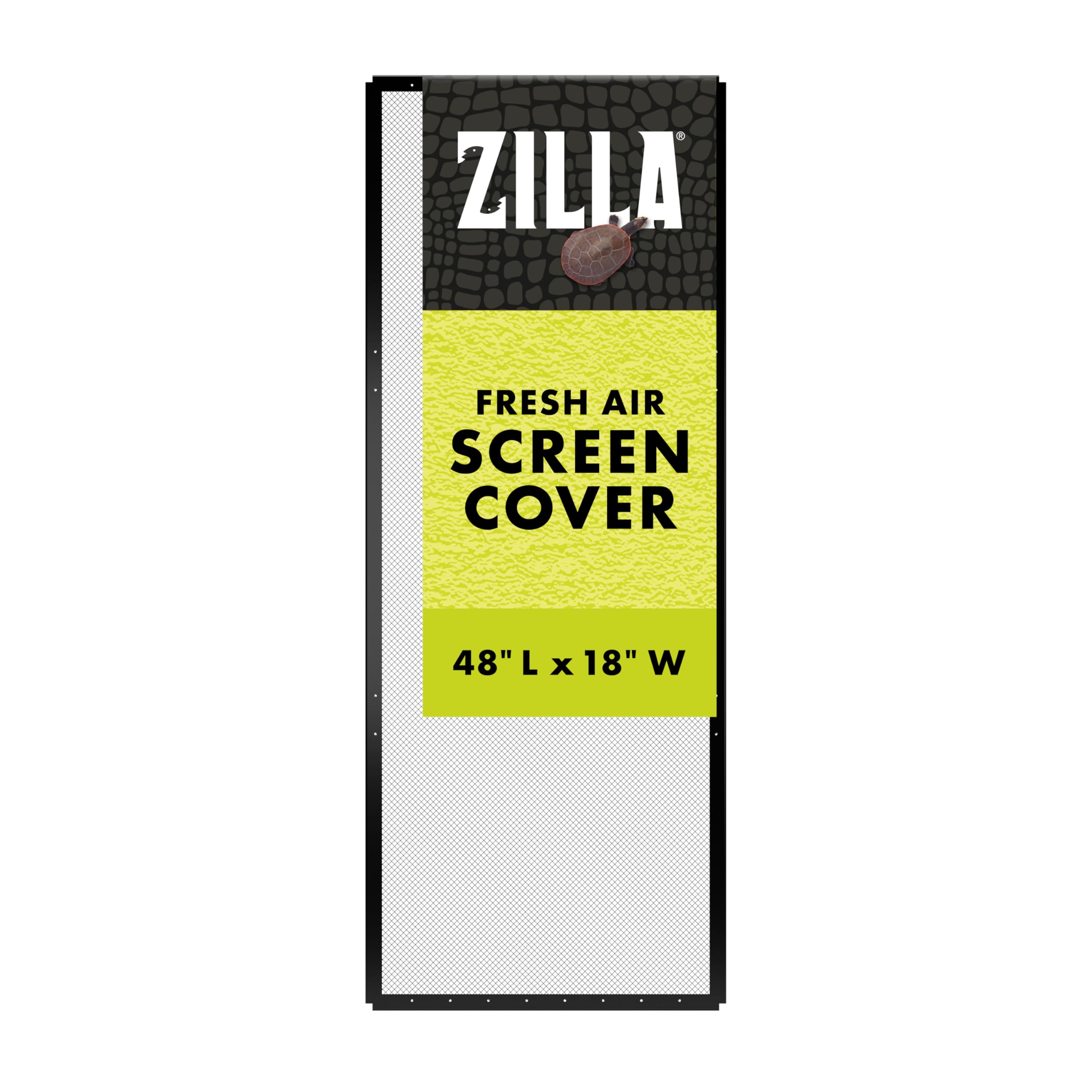 Zilla ecran air frais 48x18 noir — aspect discret dans l'habitat reptile.