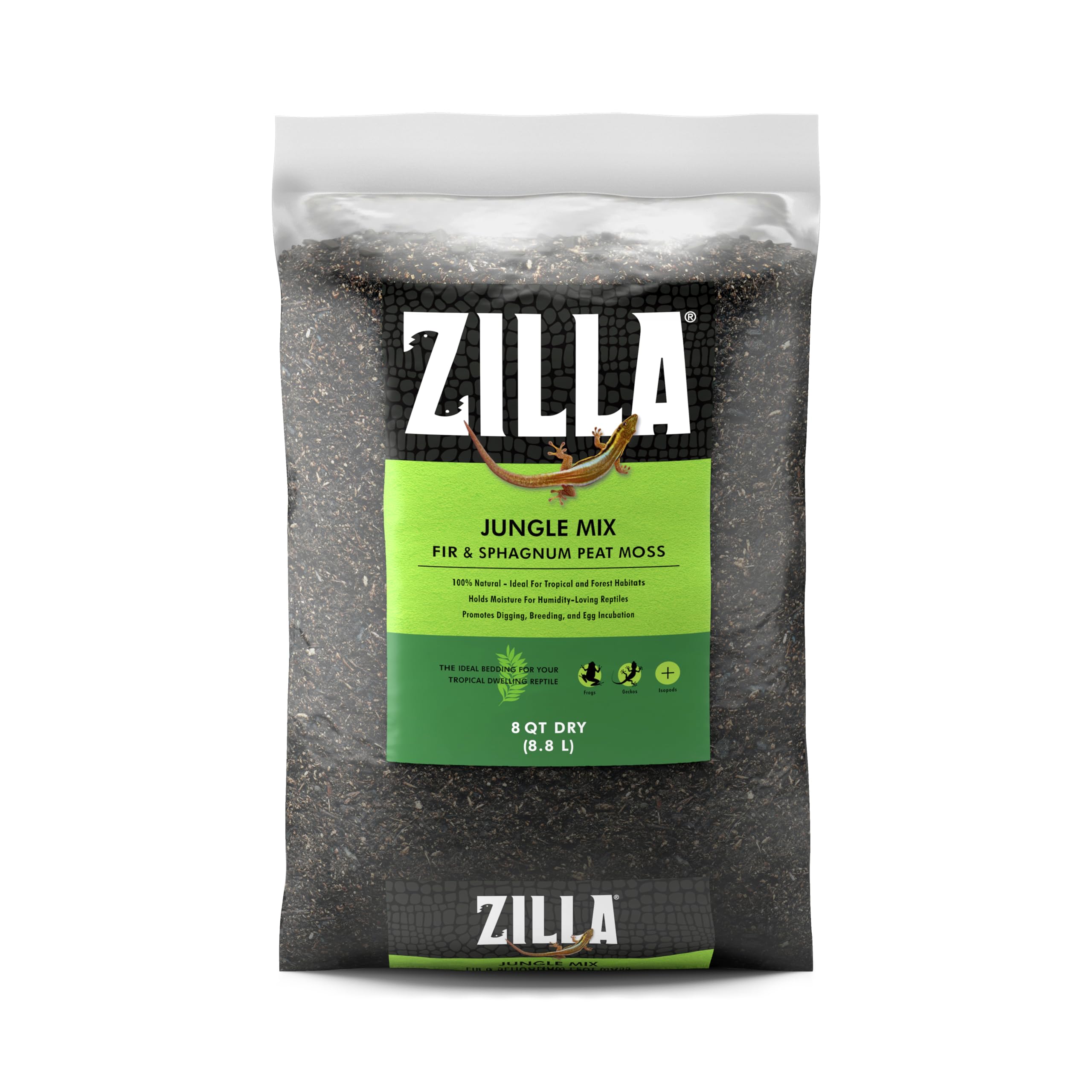 Zilla Jungle Mix substrat terrarium, texture naturelle et hydratante.