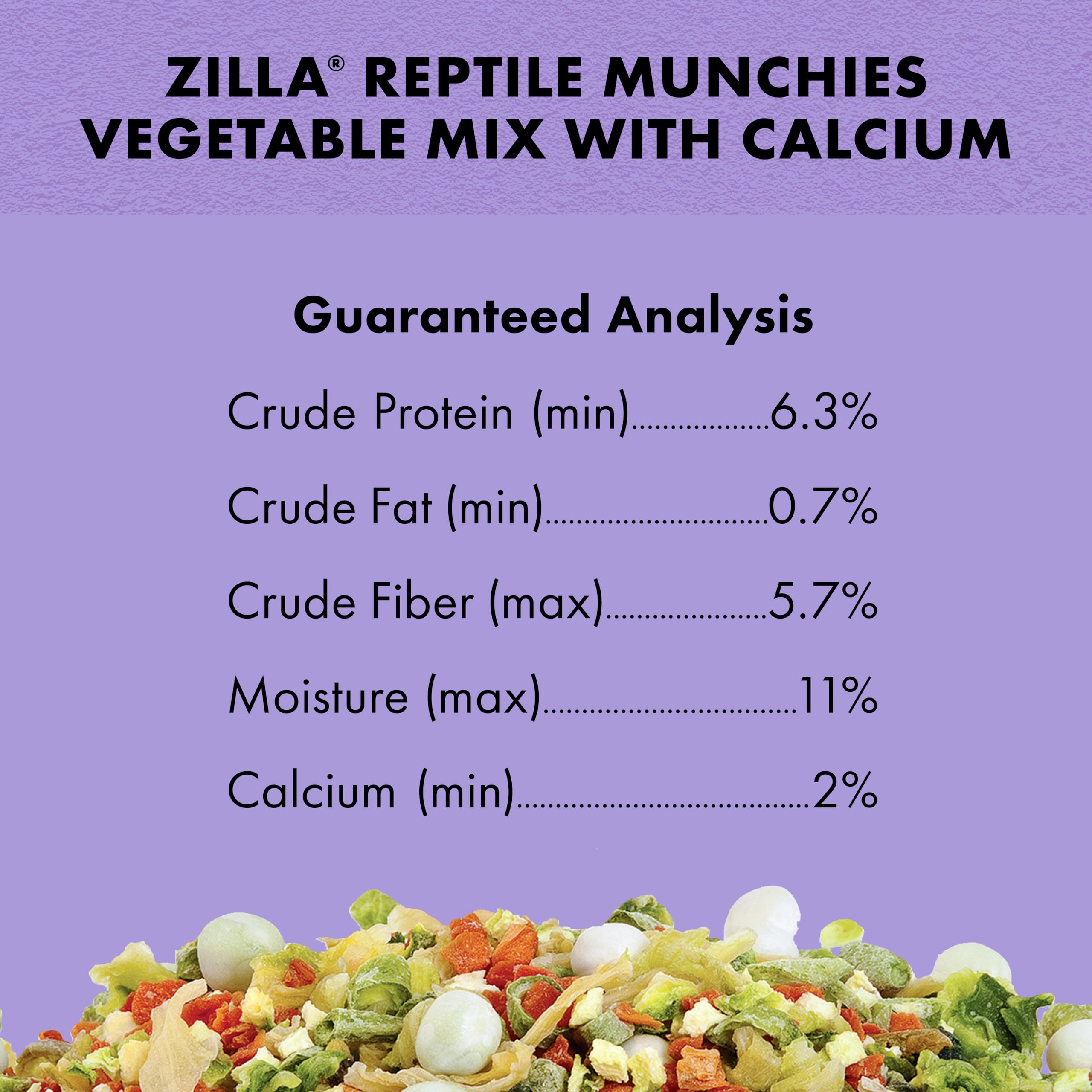 Zilla Munchies Légumes Calcium Courgettes, ingrédients naturels déshydratés.