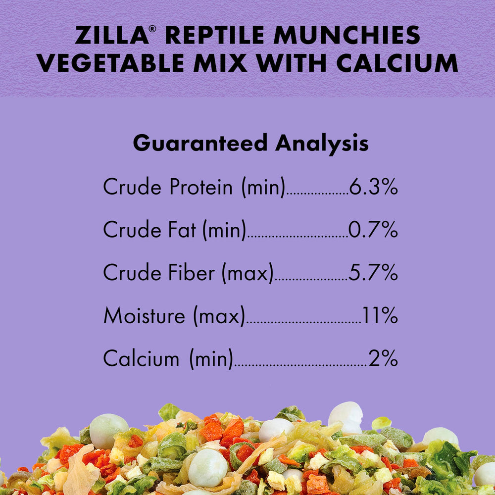 Zilla Munchies Légumes Calcium Courgettes, ingrédients naturels déshydratés.