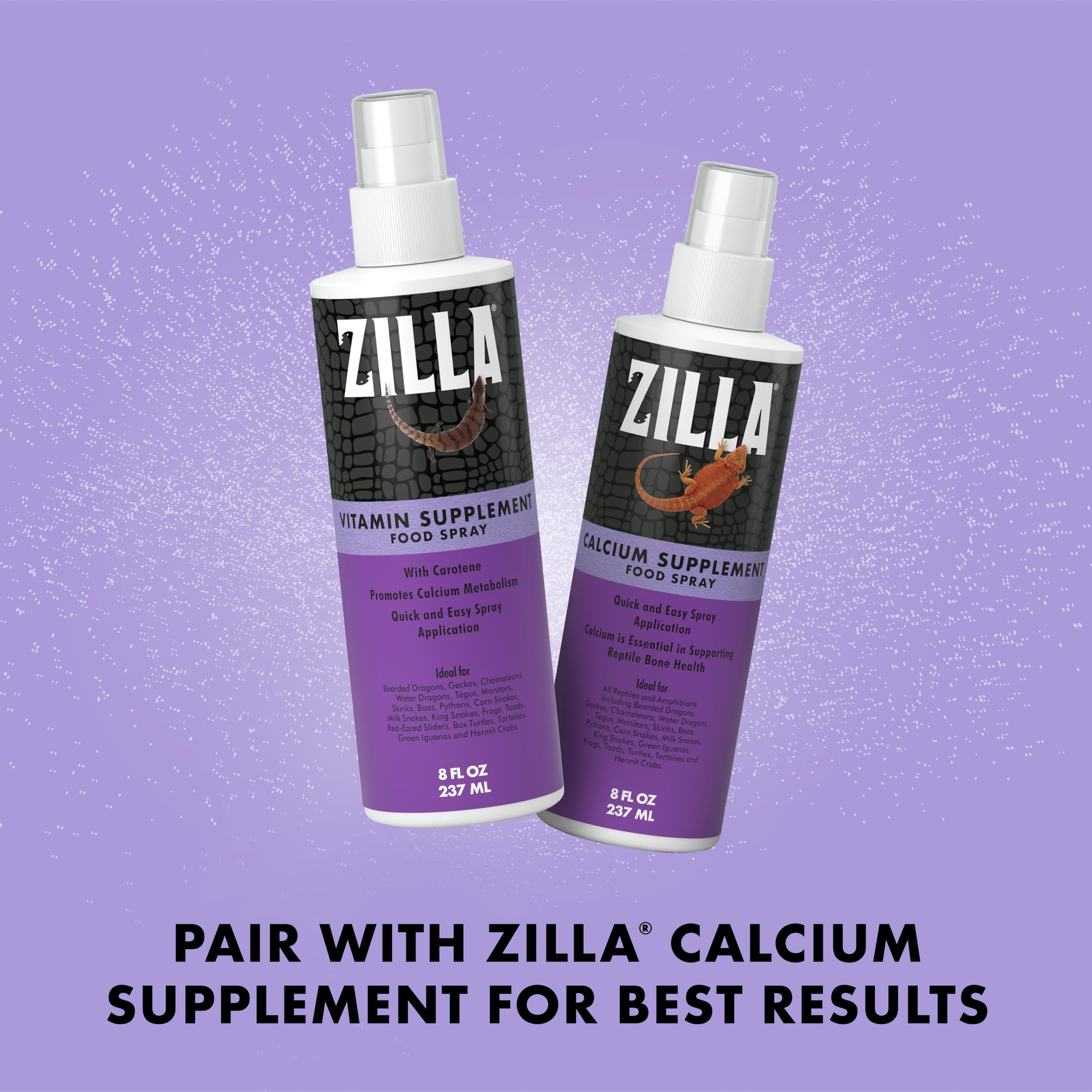 Zilla pulvérisation solution nutritionnelle pour reptiles.