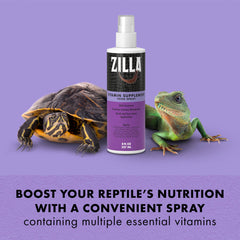 Zilla pulvérisation vitamine reptiles sur nourriture en 15 secondes.