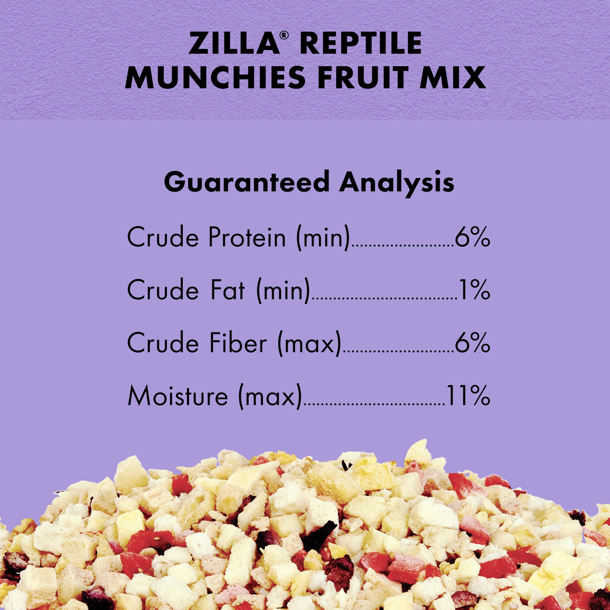 Zilla Reptile Munchies Fruit Mix tortue pieds rouges et jaunes prête à manger