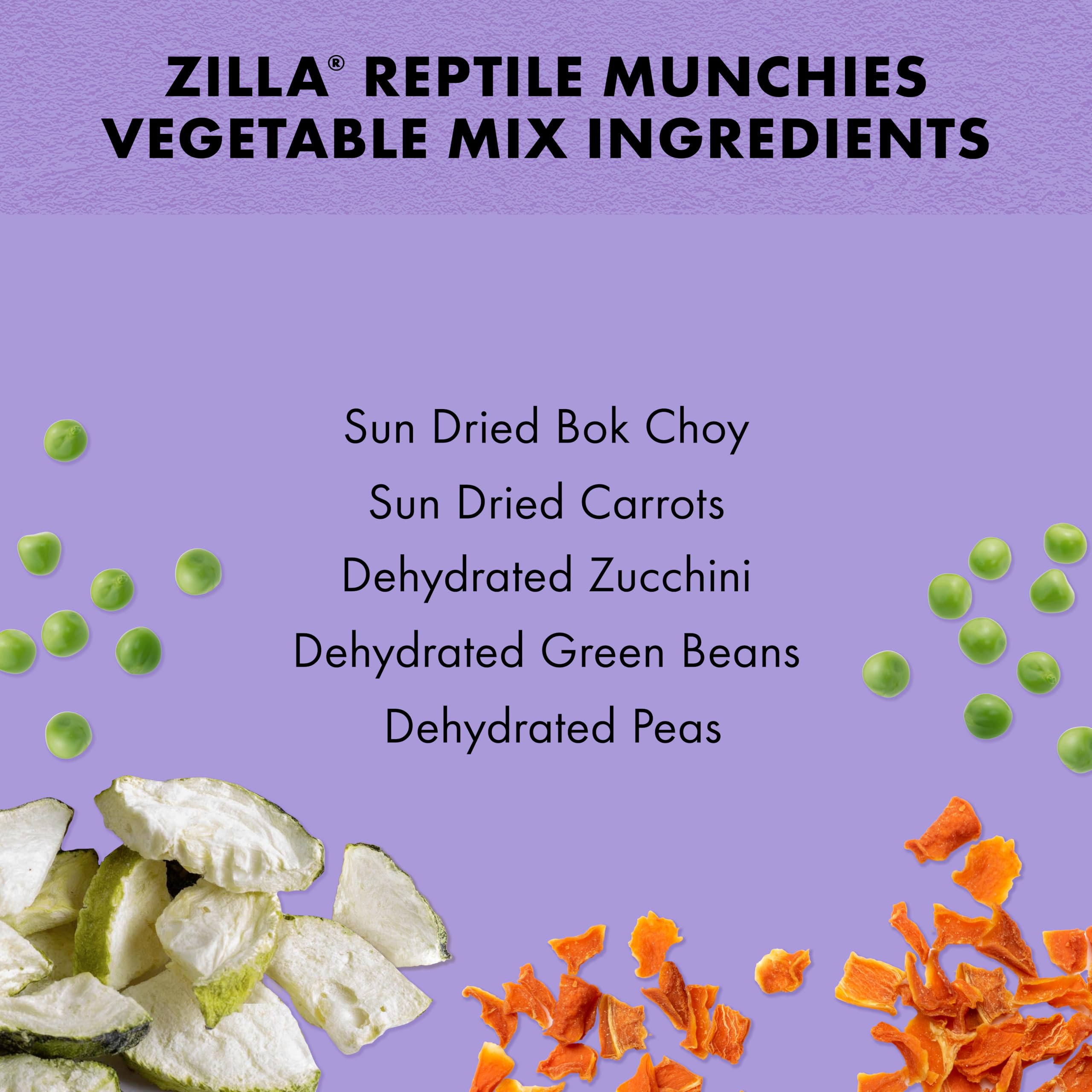 Zilla Reptile Munchies morceaux de légumes pour reptiles herbivores.
