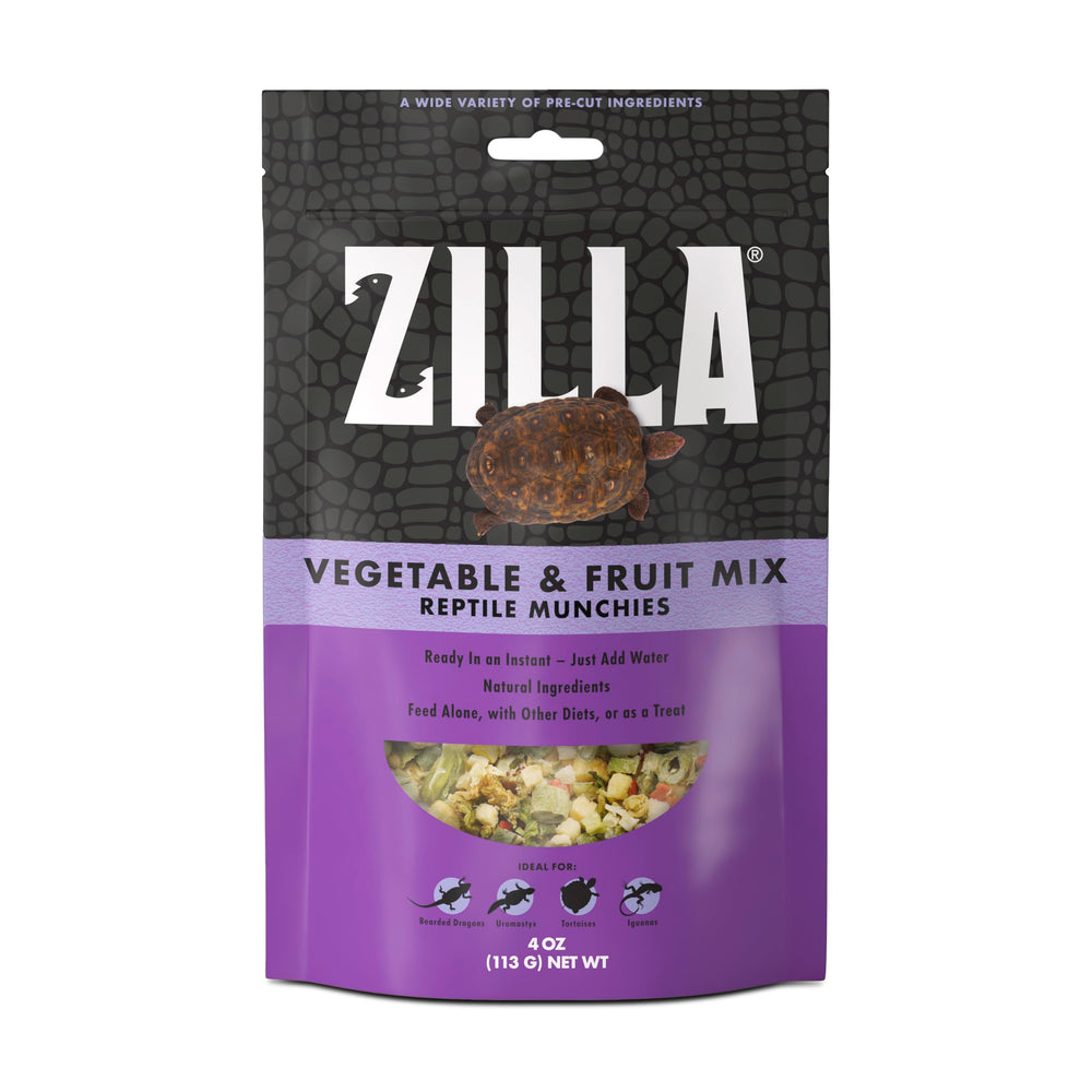 Zilla Reptile Munchies – Mélange légumes et fruits déshydratés prêt à réhydrater.