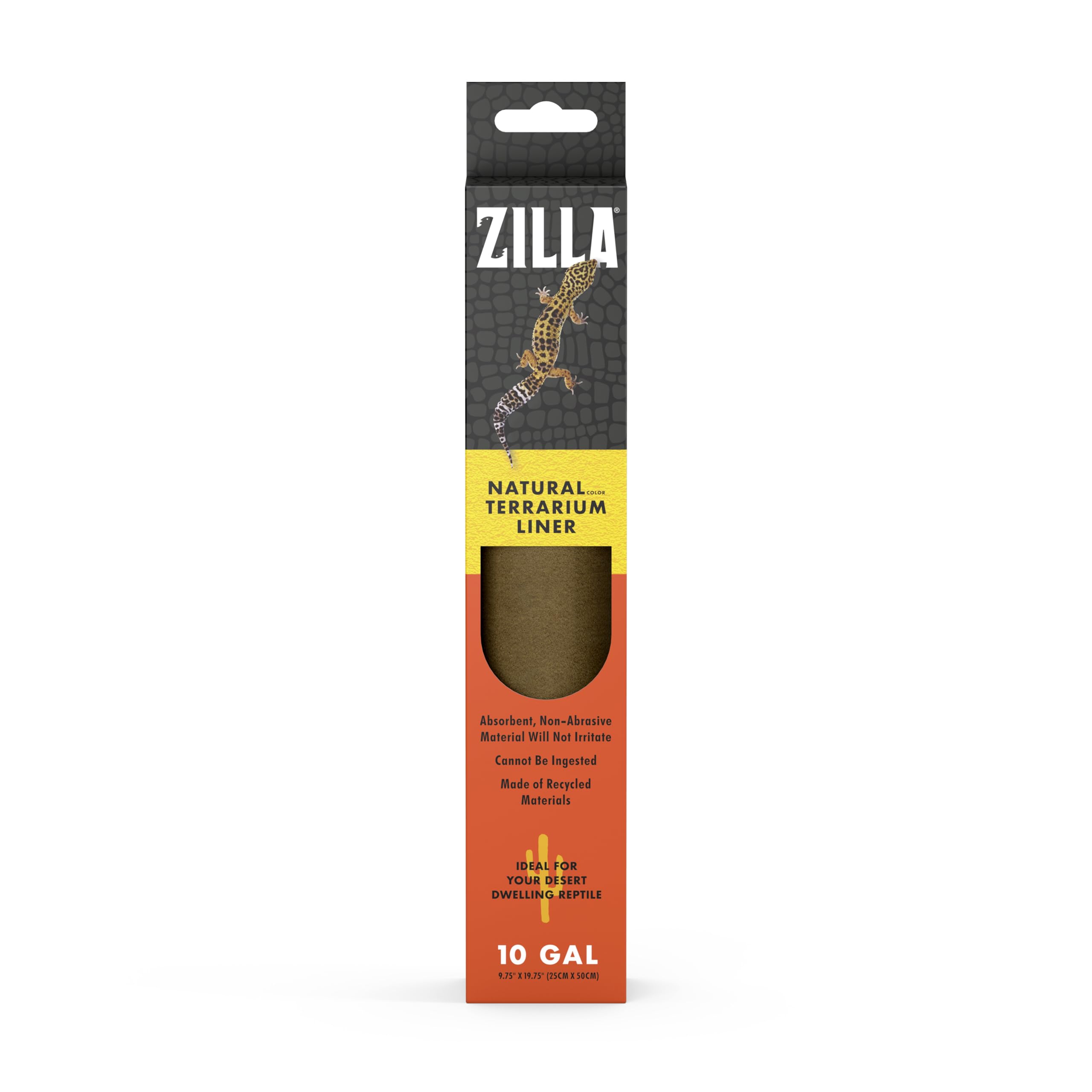 Zilla revêtement terrarium brun absorbant, facile à nettoyer et confortable.
