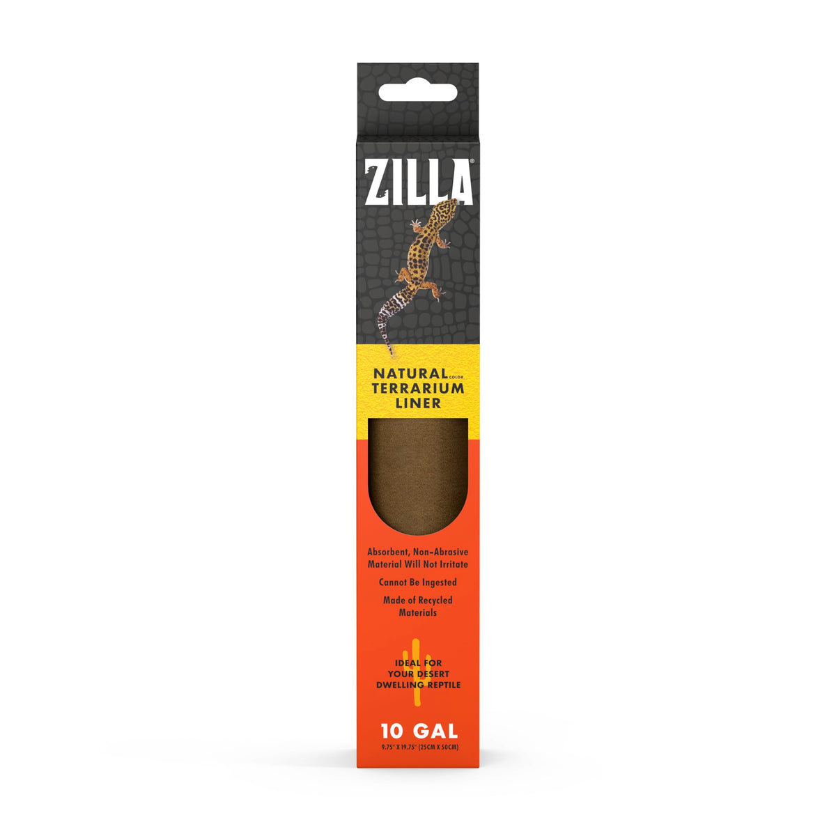 Zilla revêtement terrarium brun absorbant, facile à nettoyer et confortable.