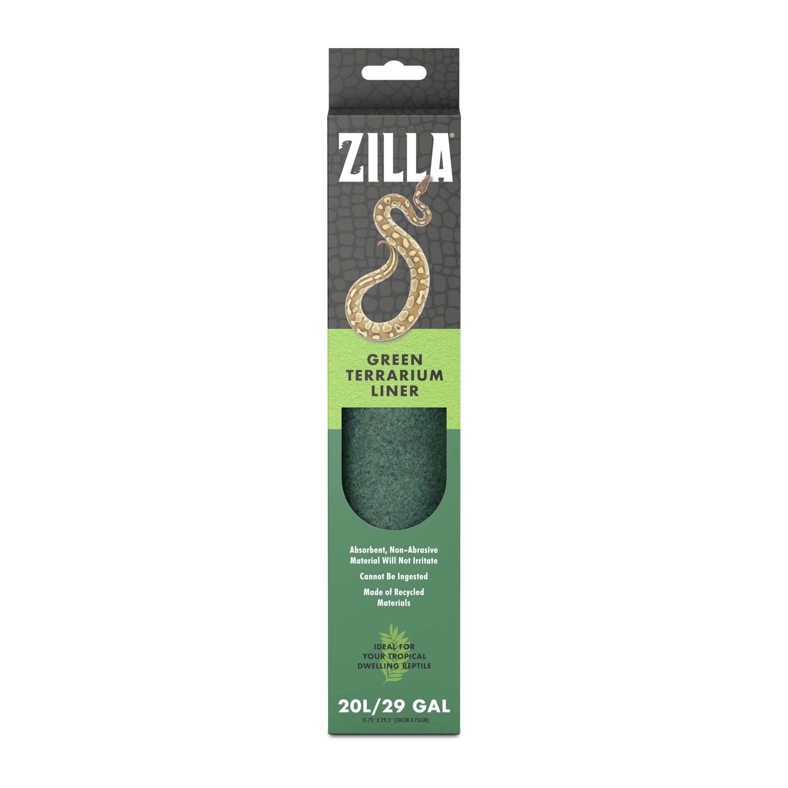Revêtement Zilla terrarium vert, déployé rapidement pour une installation pratique.