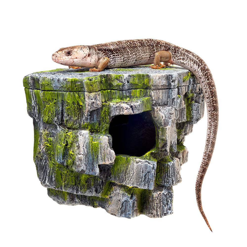 Zilla Vertical Décor Rock Cave - gros plan texture gris, matériau léger et durable
