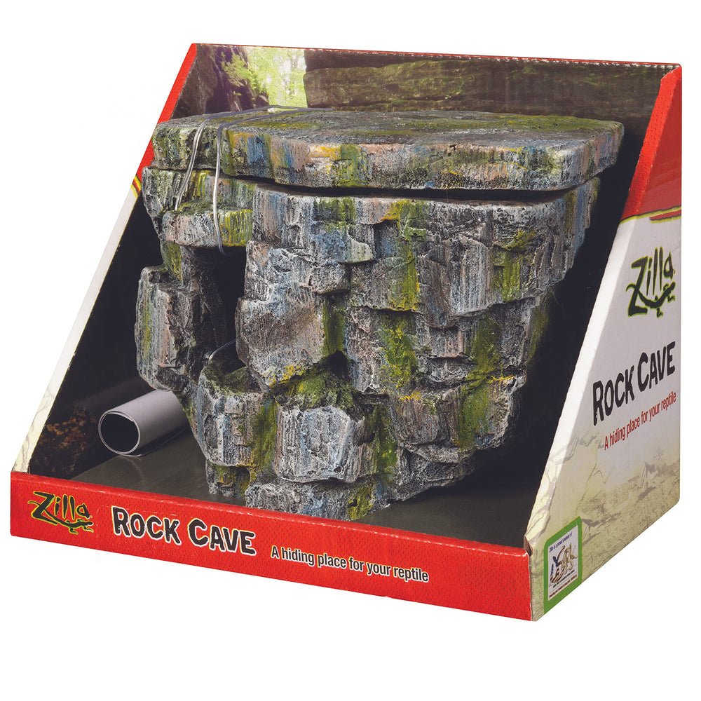 Zilla Vertical Décor Rock Cave - utilisation terrarium, endroit d’alimentation discret