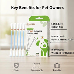 zimumoda kit nettoyage oreilles chiens et chats, emballé individuellement.