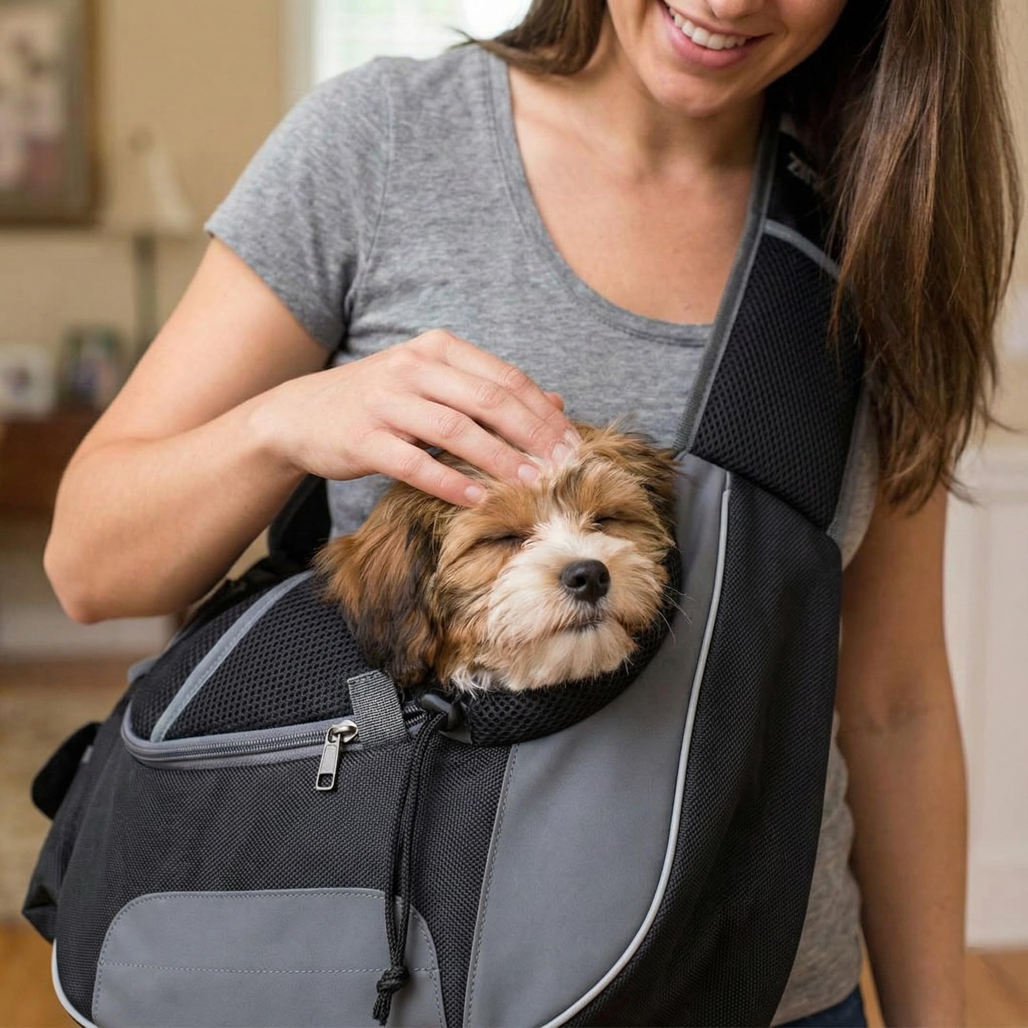 Zingaroo Sling – dimensions adaptées, convient chats et petits chiens jusqu’à 4,5 kg.