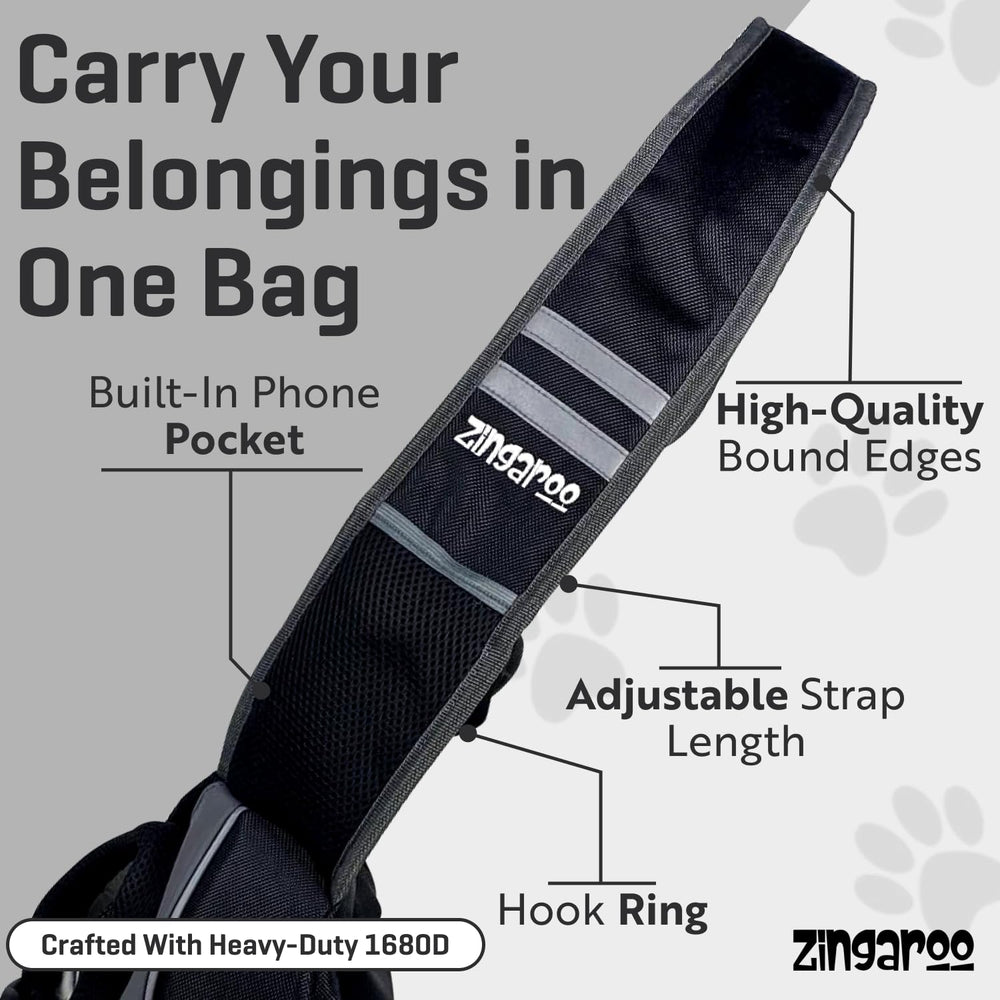 Zingaroo Sling – poches intégrées pour téléphone, clés et friandises.